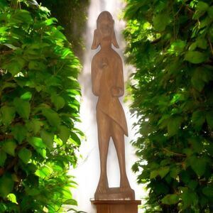 Vintage Hand Carved Statue Figurine 18" Man Wood African Tribal Hunter Kenya